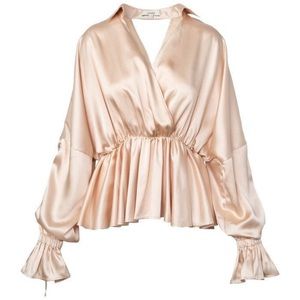 Silky Peach Pink Blouse in size S J.ING